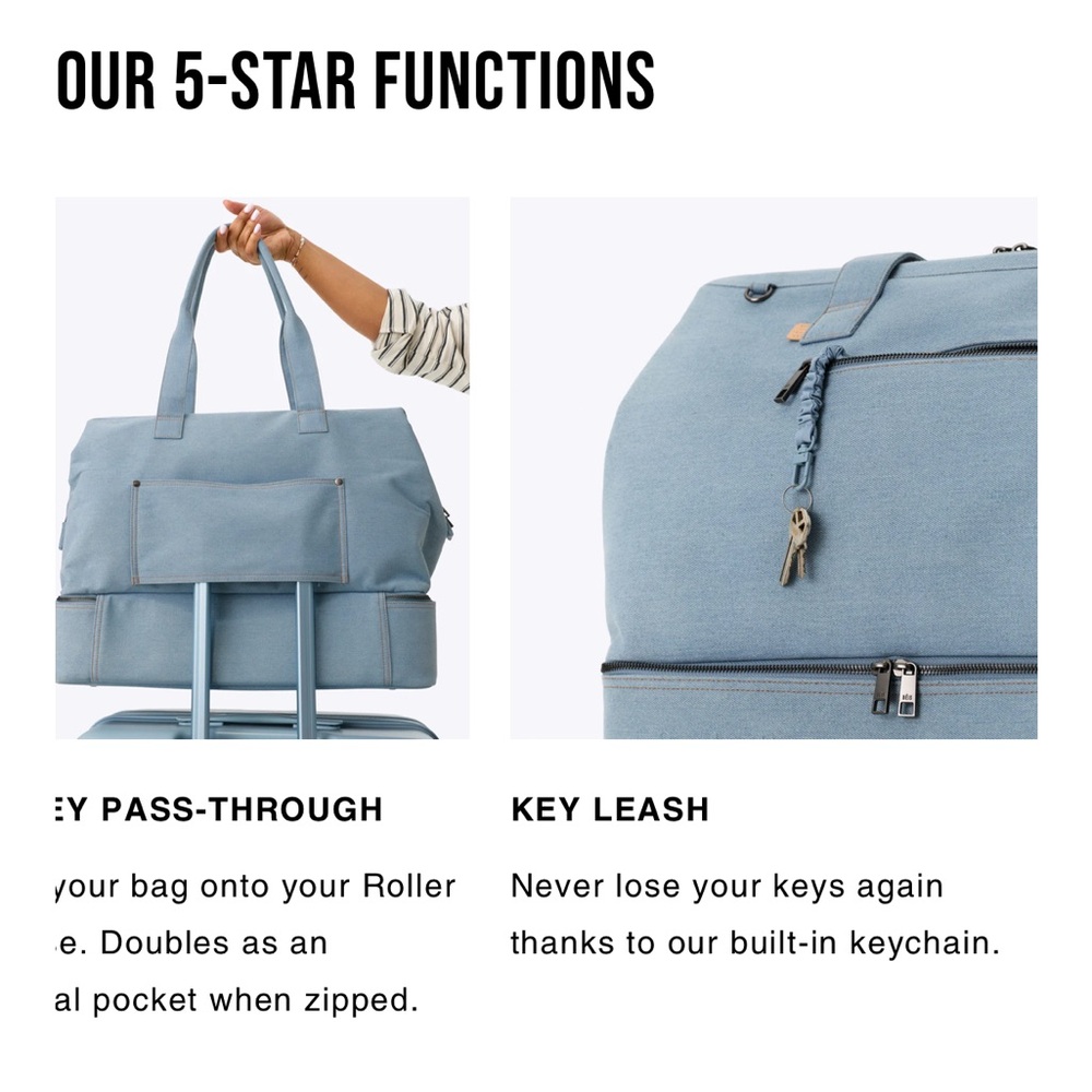 Gap x Beis Denim Weekender Bag - Picture 8 of 8